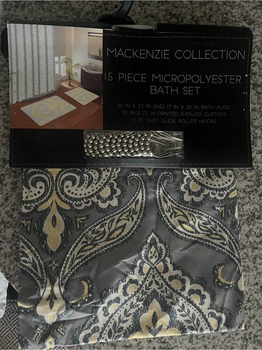 Shower curtain with rings